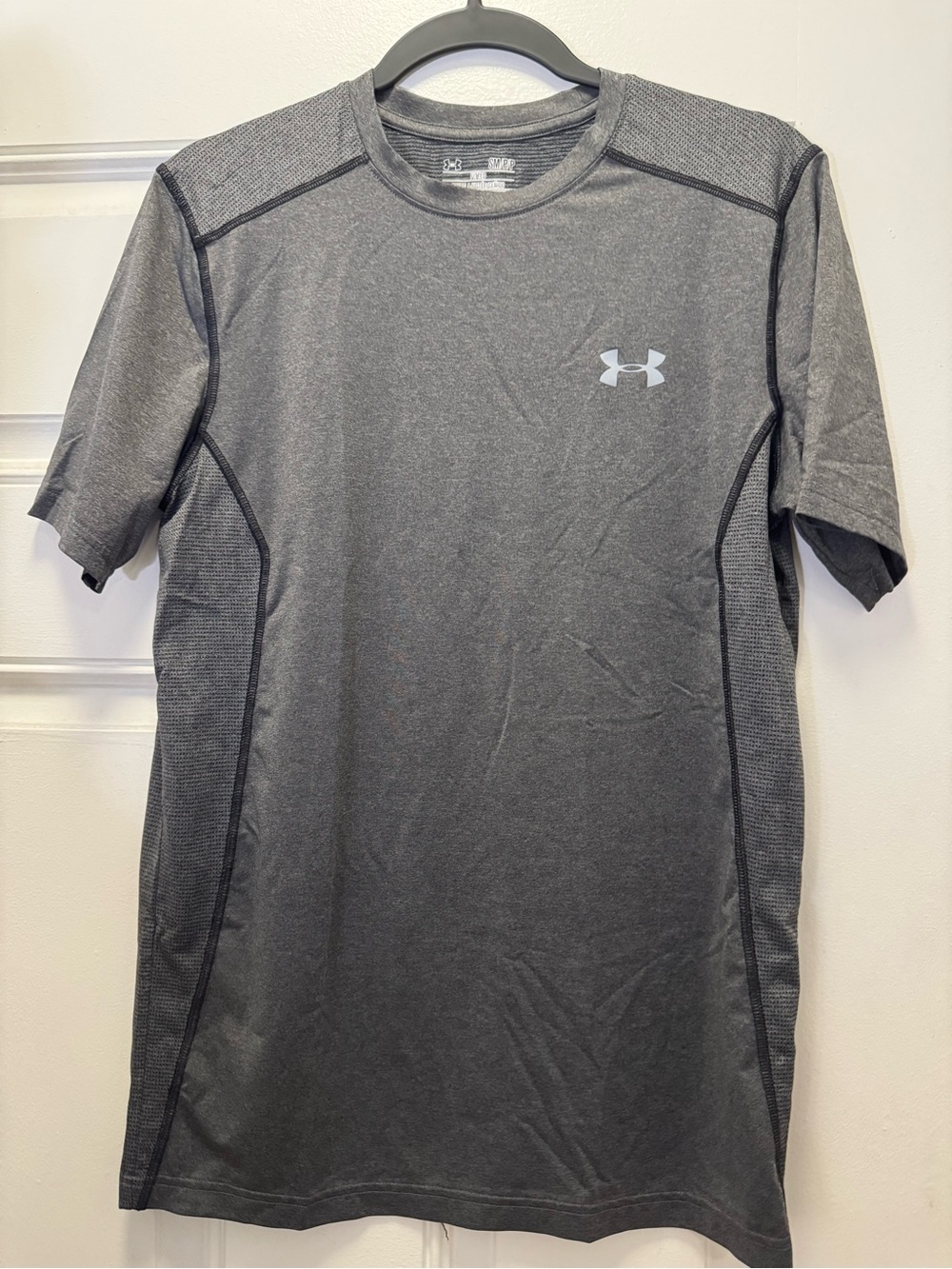 Under Armour Men's Gray HeatGear Short Sleeve Performance Shirt 0279